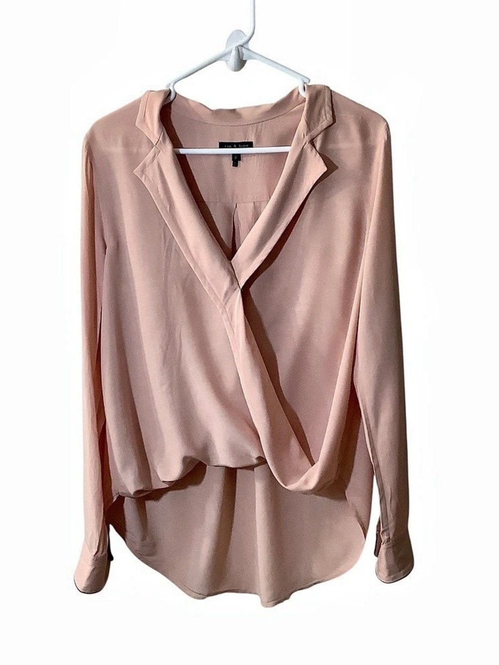 rag & bone Victor Blouse Long Sleeve Pink Small